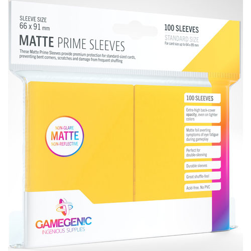 Gamegeneic: Matte Prime Sleeves - Yellow (100)